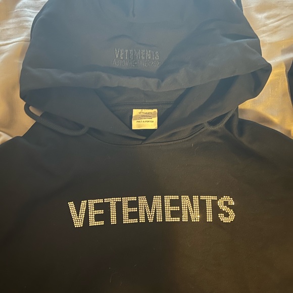 Sweaters | Vetements Rhinestone Hoodie | Poshmark
